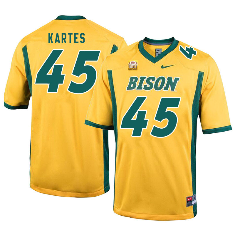 Men #45 Mitchell Kartes North Dakota State Bison College Football Jerseys Sale-Yellow